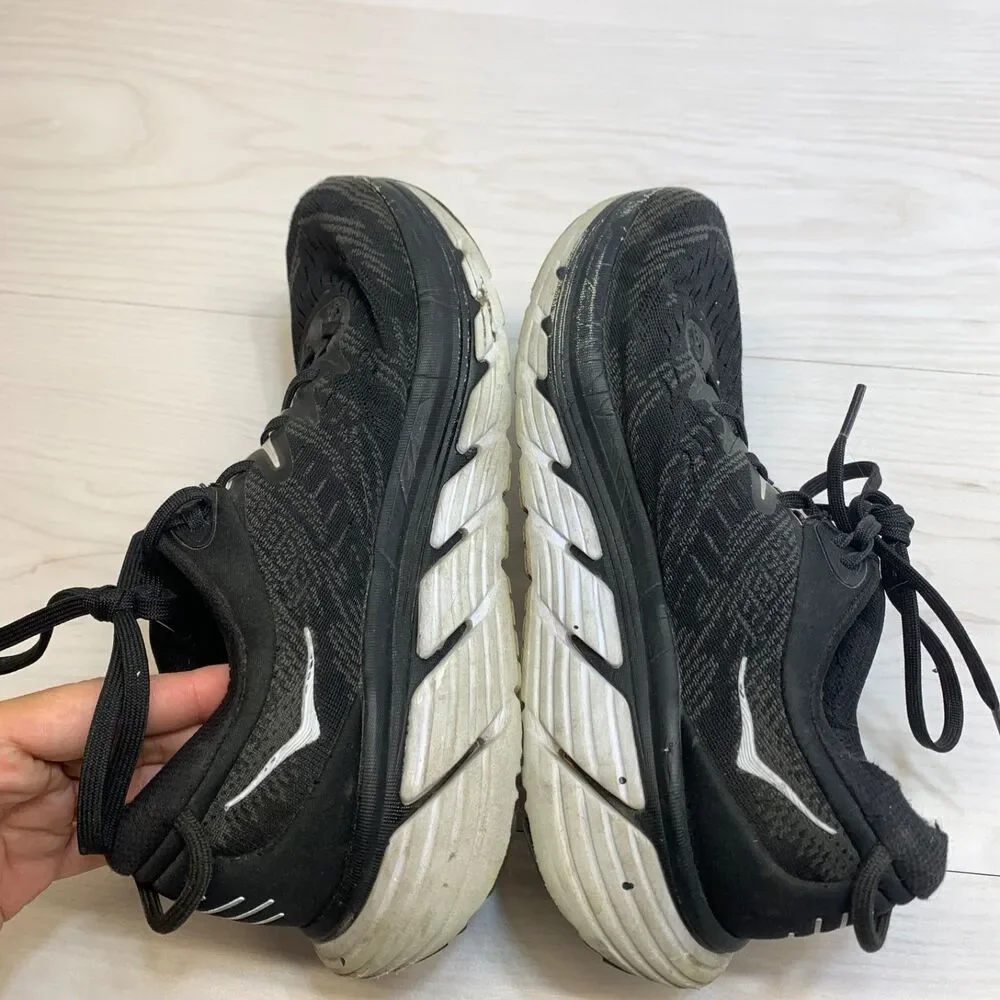 Hoka One One Shoes Gaviota 4‎ Women's Size 8B Black White Athletic Sneaker